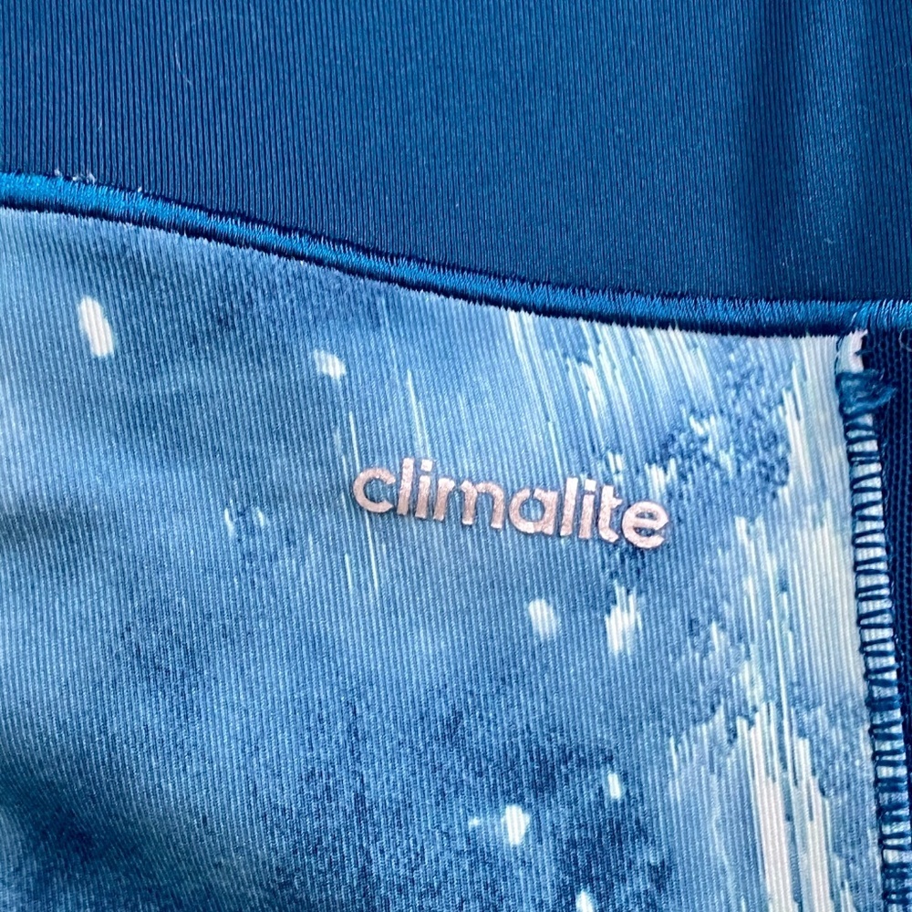 Adidas Climalite Moisture Wicking Capri Gym Blue Abstract Capri Leggings Size S - Picture 6 of 12